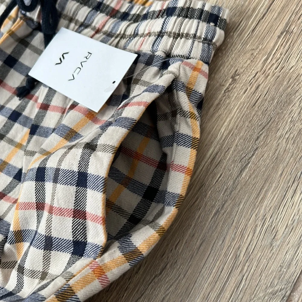 🔥 RVCA TETRAS PLAID HIGH RISE RETRO PANT FOR WOMEN 🔥 - Picture 8 of 12